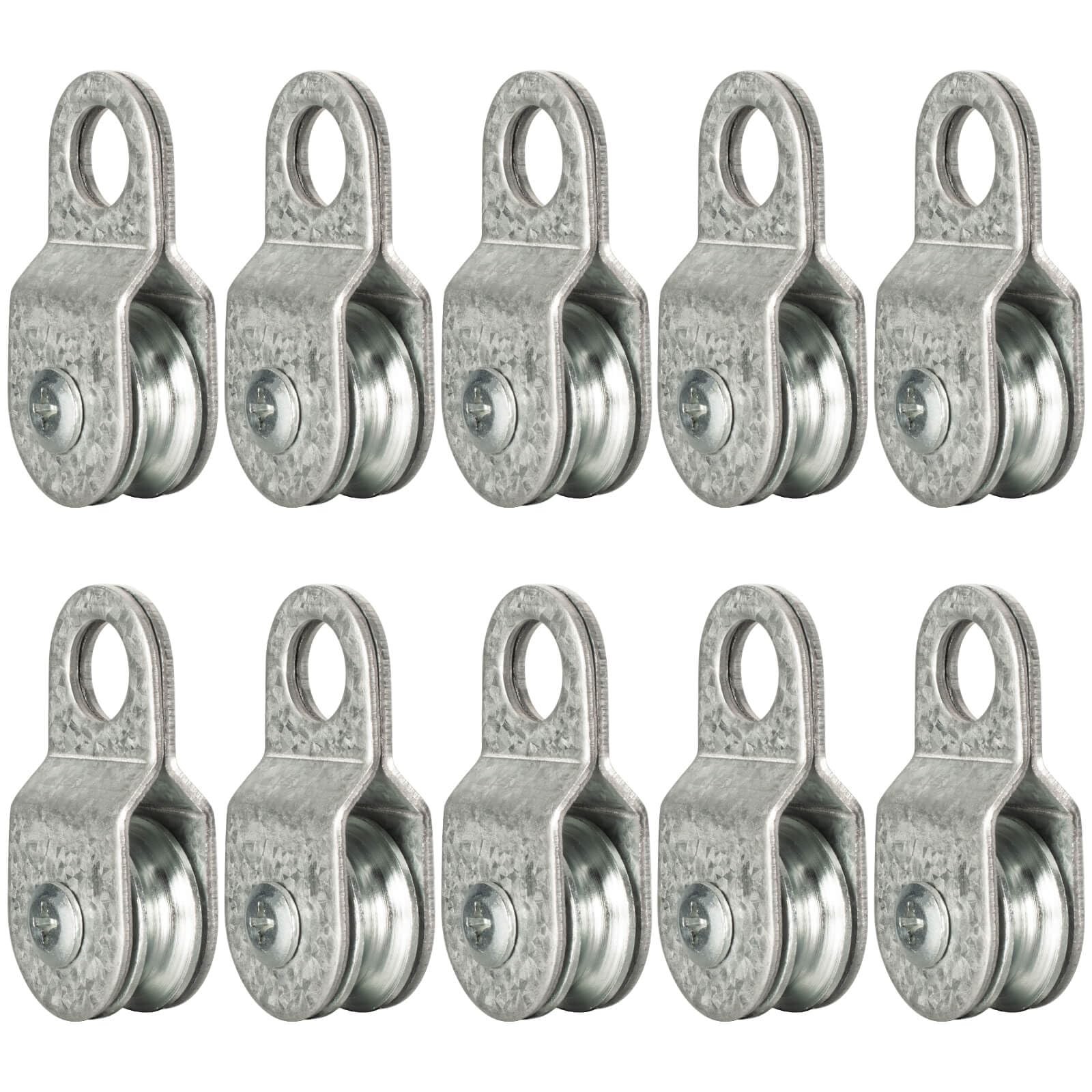 SHINICO 10Pack Small Snatch Cable Pulley Block for 6mm / 0.23 Inch Wire…