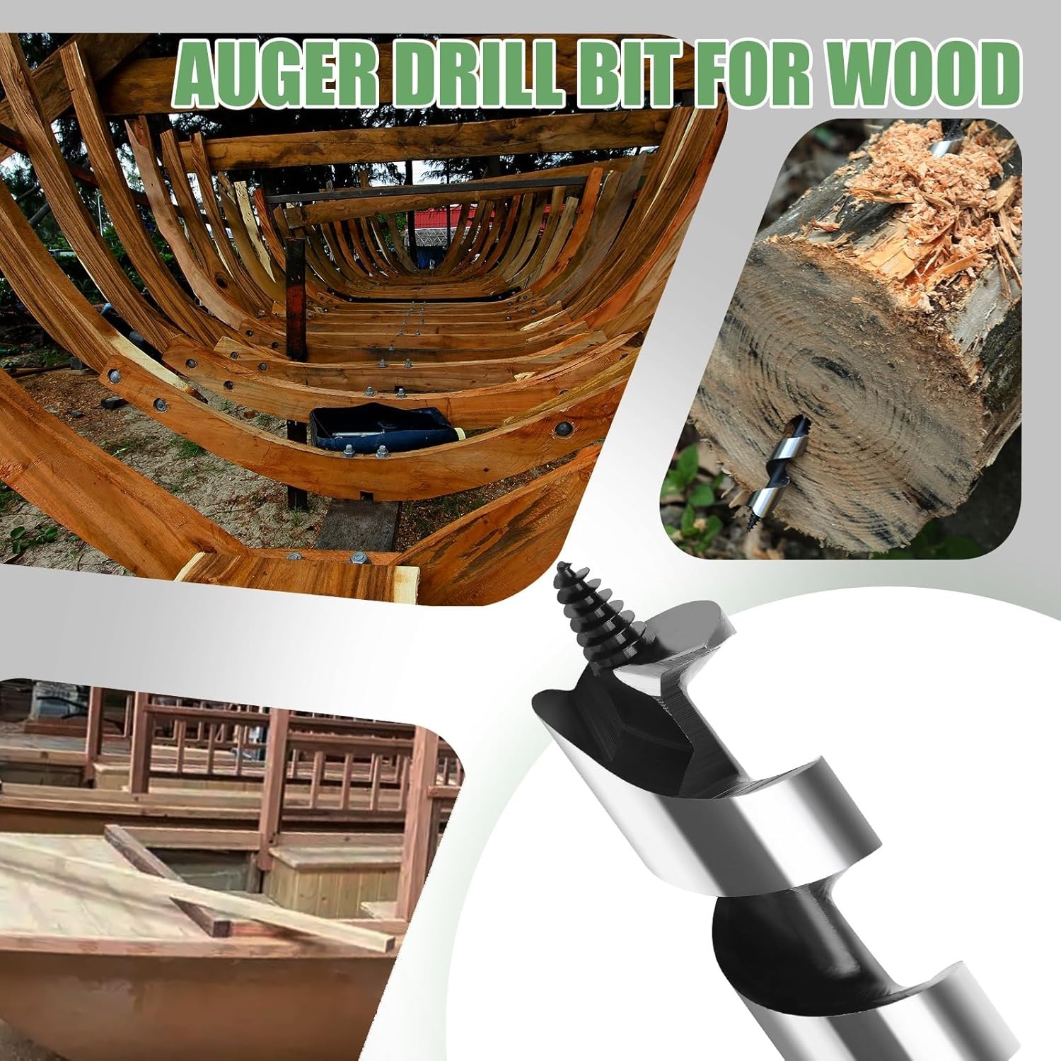 1/4 in x 13.8 in Hex Shank Wood & Plastic Auger Bit