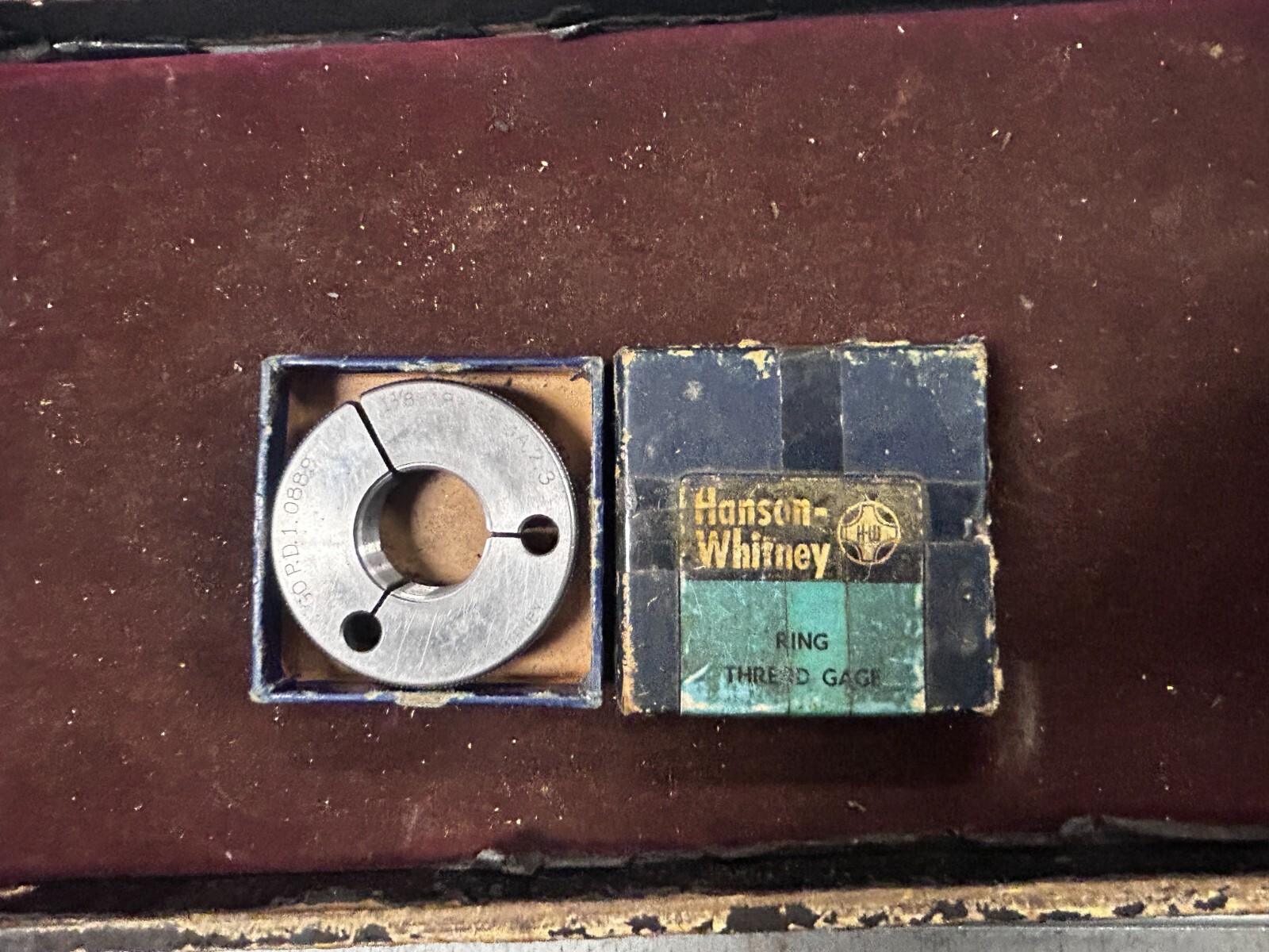 MACHINIST JwCb TOOLS LATHE MILL Hansen Whitney Go Ring Thread Gage 1 – 1/8 – 18