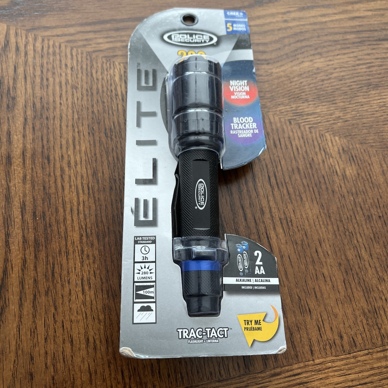 Brand New Police Security Elite Trac-Tact Flashlight 280 Lumens 5 Modes – 99490