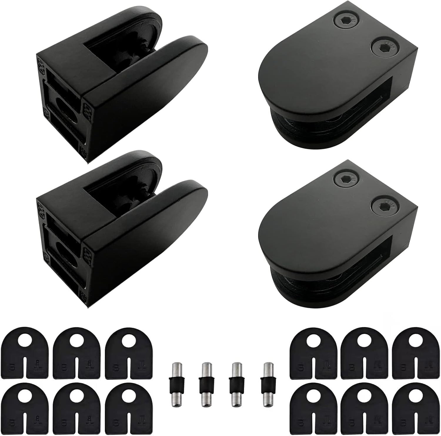 40-Pack 304 Round Glass Clamps, 1/3-1/2 Inch, Black (LIUCHONGYANG99)