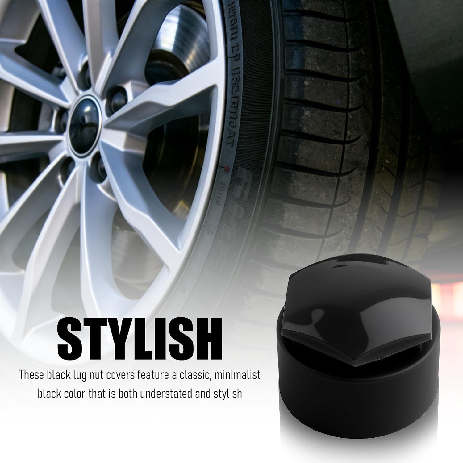24PCS Black Lug Nut Covers Kit with Removal Tool,Compatible with Audi Lug Nut Co