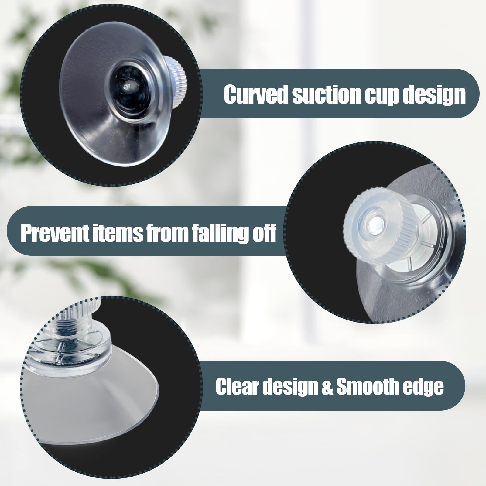 Biaungdo 10 Pack 32mm Suction Cups with Screws Nut, Clear 32mm, Transparent