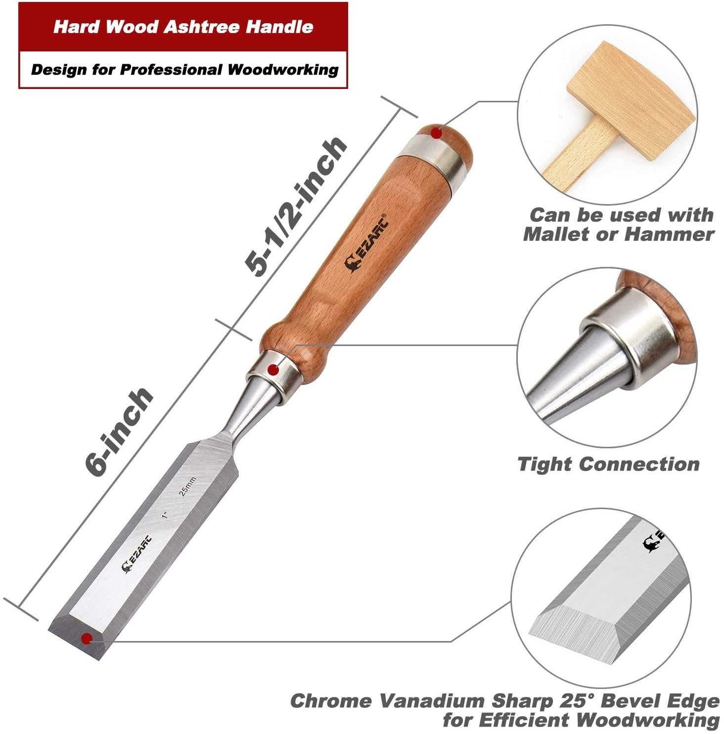 WOODWORKING CHISEL TOOL SET WITH ELEGANT WOODEN CASE PERFECT GIFT FOR MEN