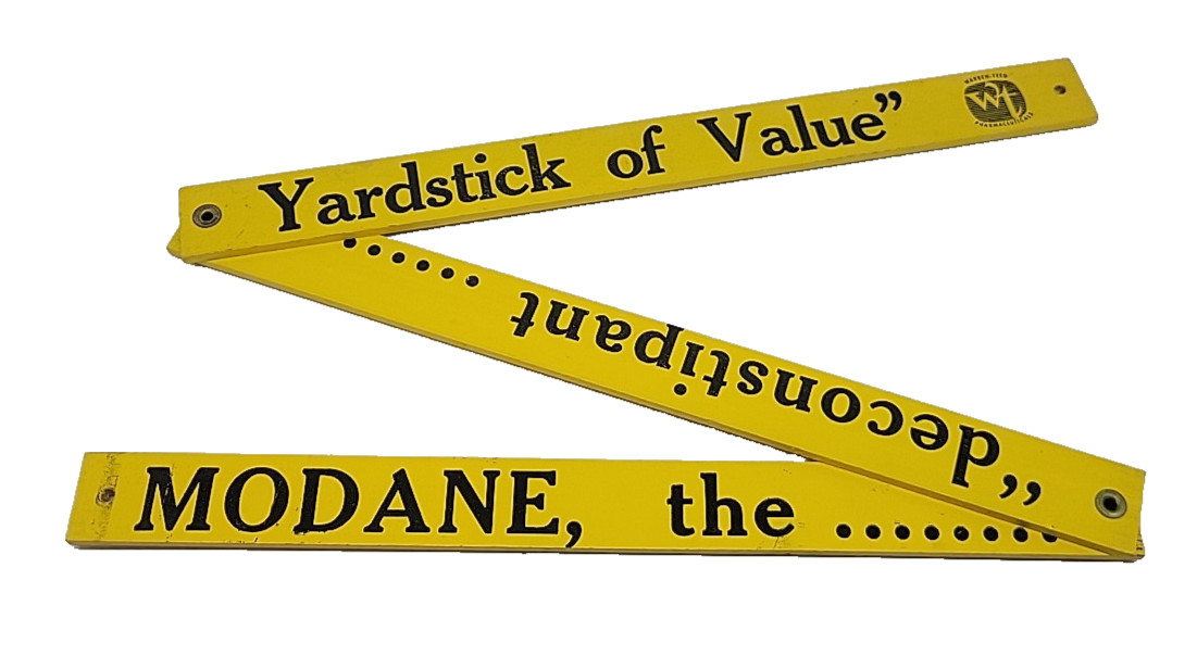 Vintage Advertising Wooden Tri-Fold Yellow Color Ruler Yardstick