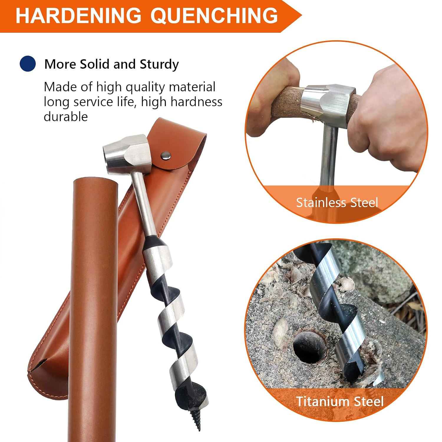 1 X 10 Upgrade Scotch Eye Wood Auger, Sharper Embedded Weld Hand Auger Wrench, H