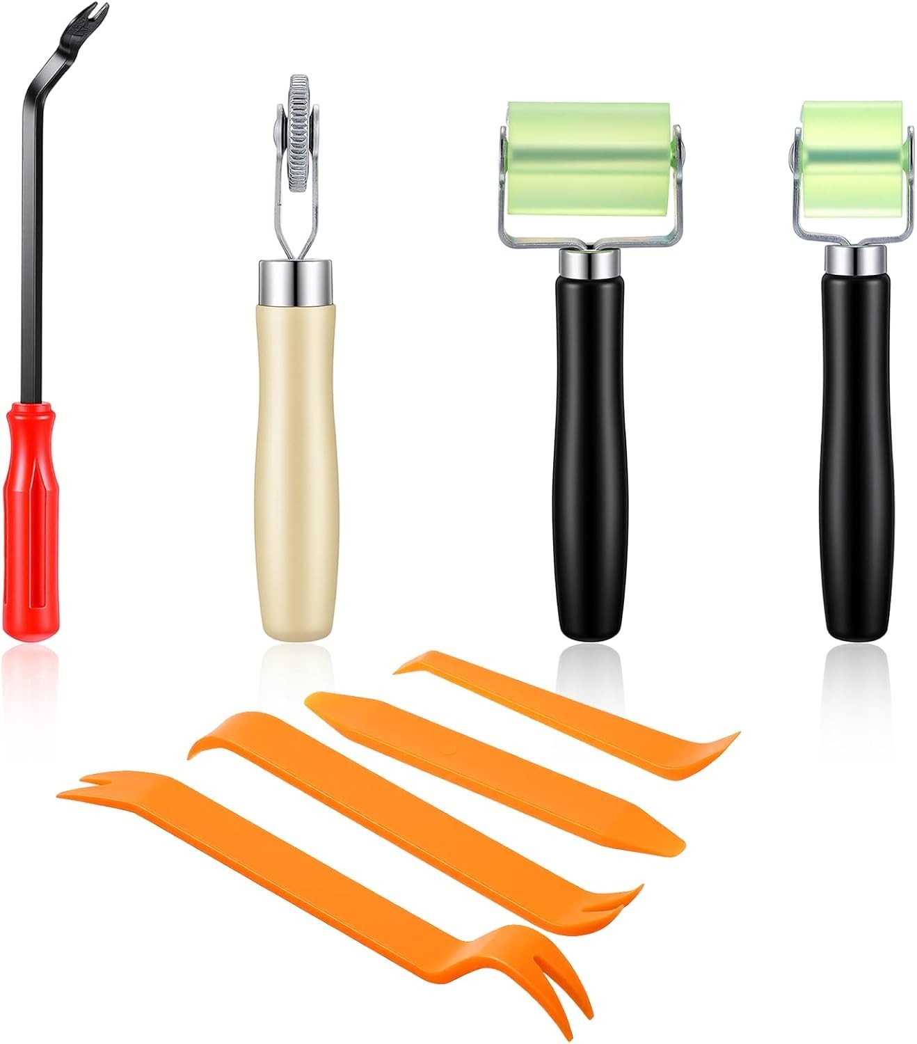 8 Pieces Car Sound Deadening Roller Headliner Roller Auto Trim Removal Tool S…