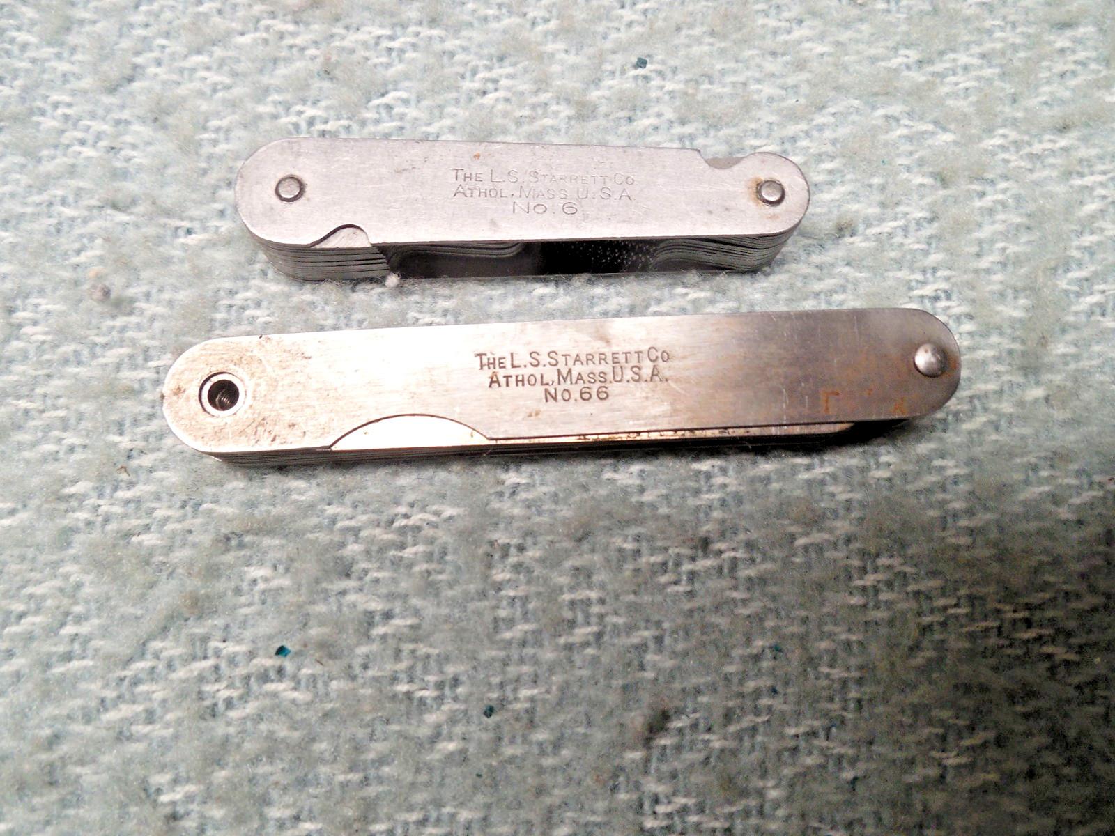 Pair Starrett Gauges No. 6 (Screw Pitch) and No. 66 (Feeler Blades)