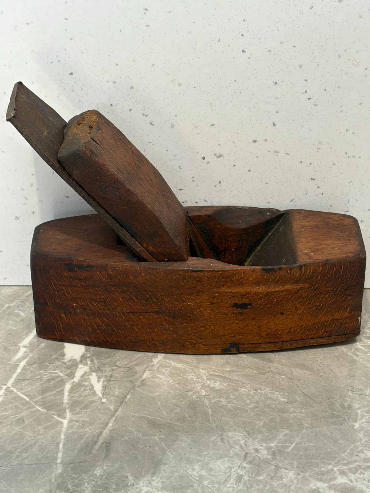 Antique Wooden Compass Plane W Marples Hibernia Iron Curved Sole Tool