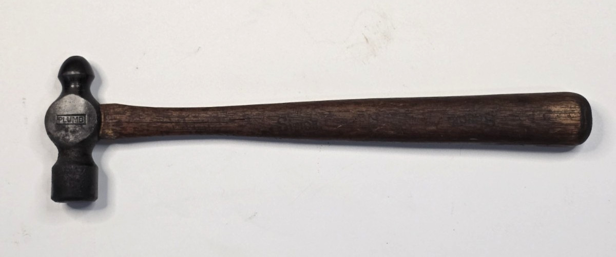 Antique Plumb 8 oz Ball Peen Hammer 10″ Handle USA All Original