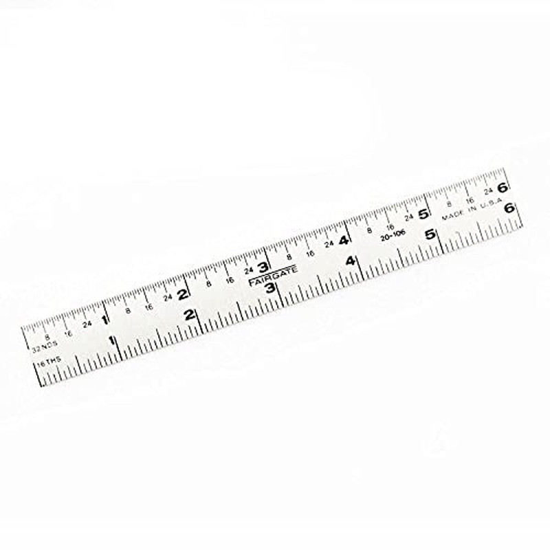 6″ Standard Aluminum English Ruler 20-106 Made in USA