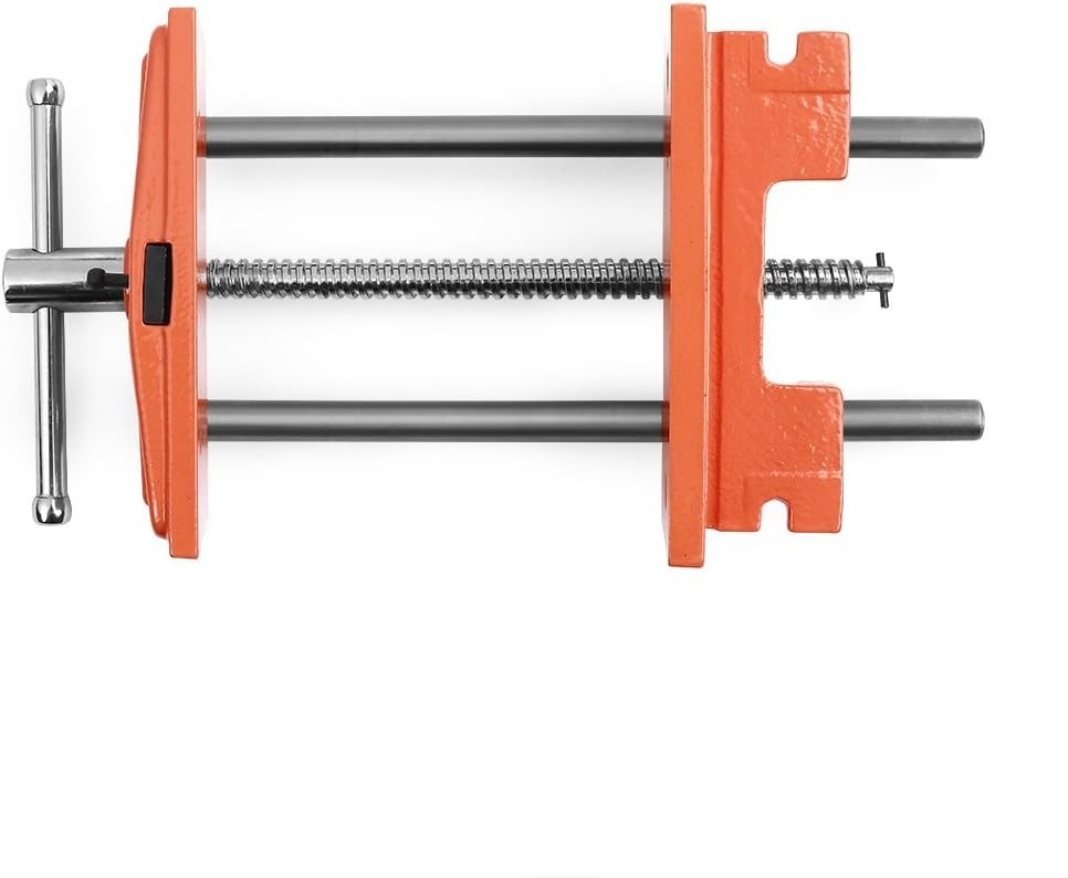 Jorgensen 27091 Medium Duty Wooden Vise 7″ Jaw, 9″ Opening, Orange/Gray