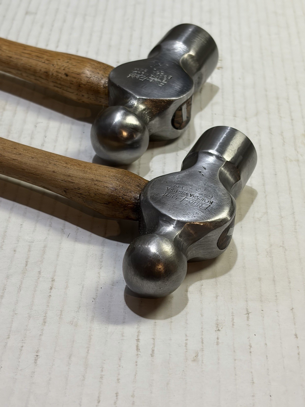 Vintage Pair Blue Point by Snap-on Hammers 20oz/24oz Kenosha Wis. USA