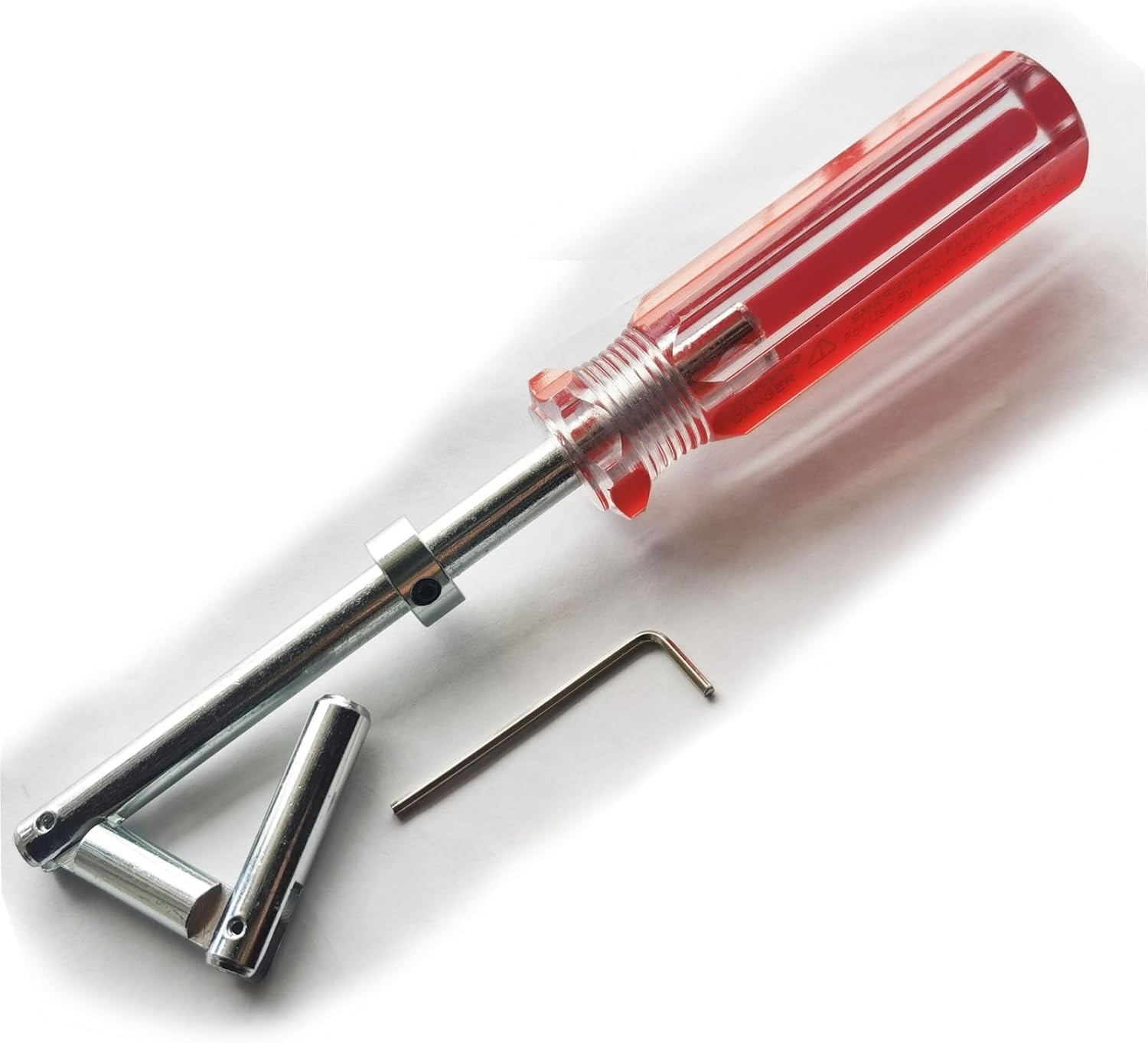 Elevator Drop Key Double Knuckle Emergency Drop Key Red Handle with Printed Warn
