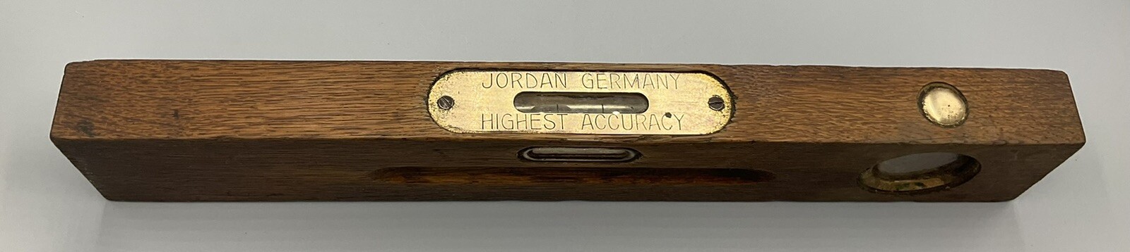 Vtg Jordan Germany “Highest Accuracy” Brass & Wood 11.75” Level Super RARE READ