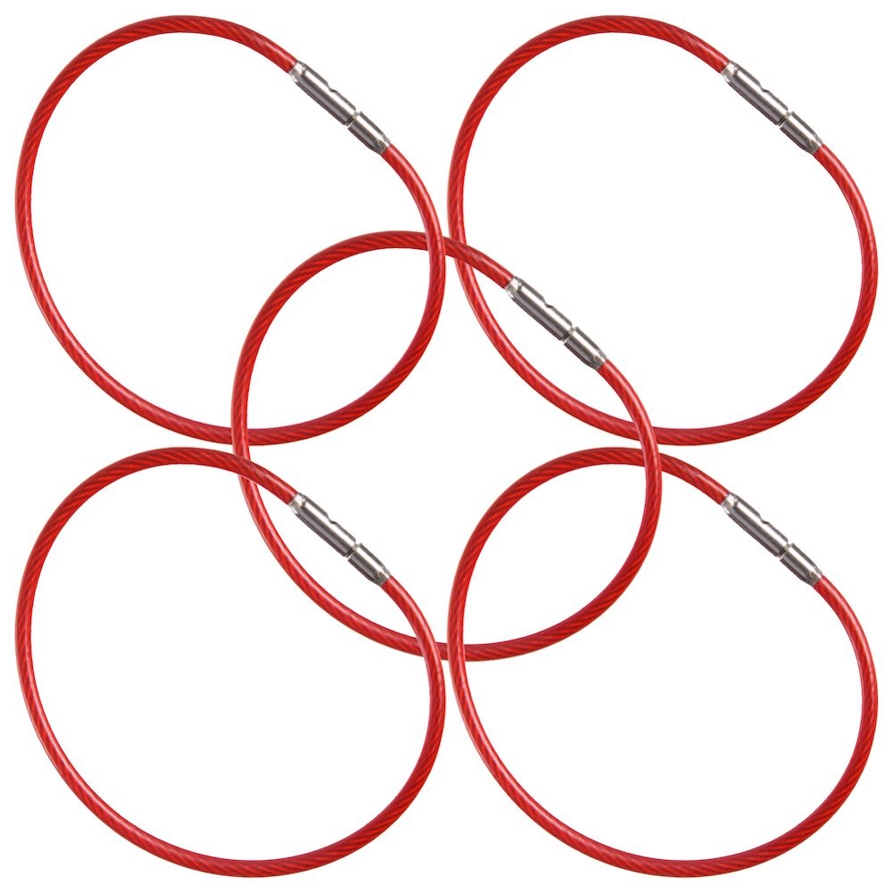 10 PCS Aeroflex 7 Inch Red Steel Key Checklist Rings Strong Organizer