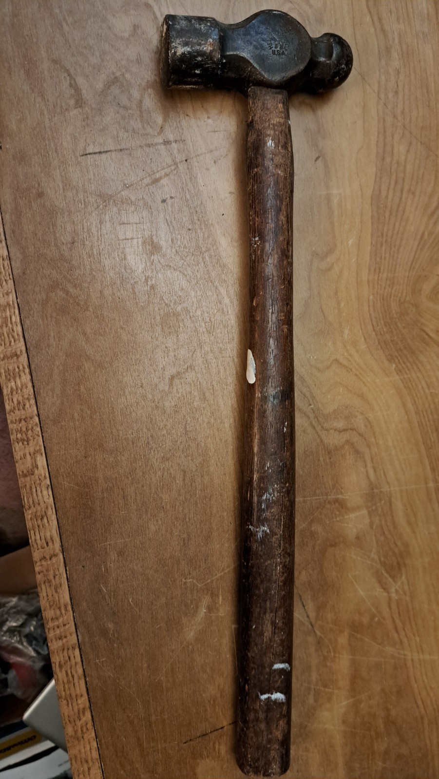 Vintage Original Heller Bros Ball Peen Hammer w/ Horse Logo 32oz. USA