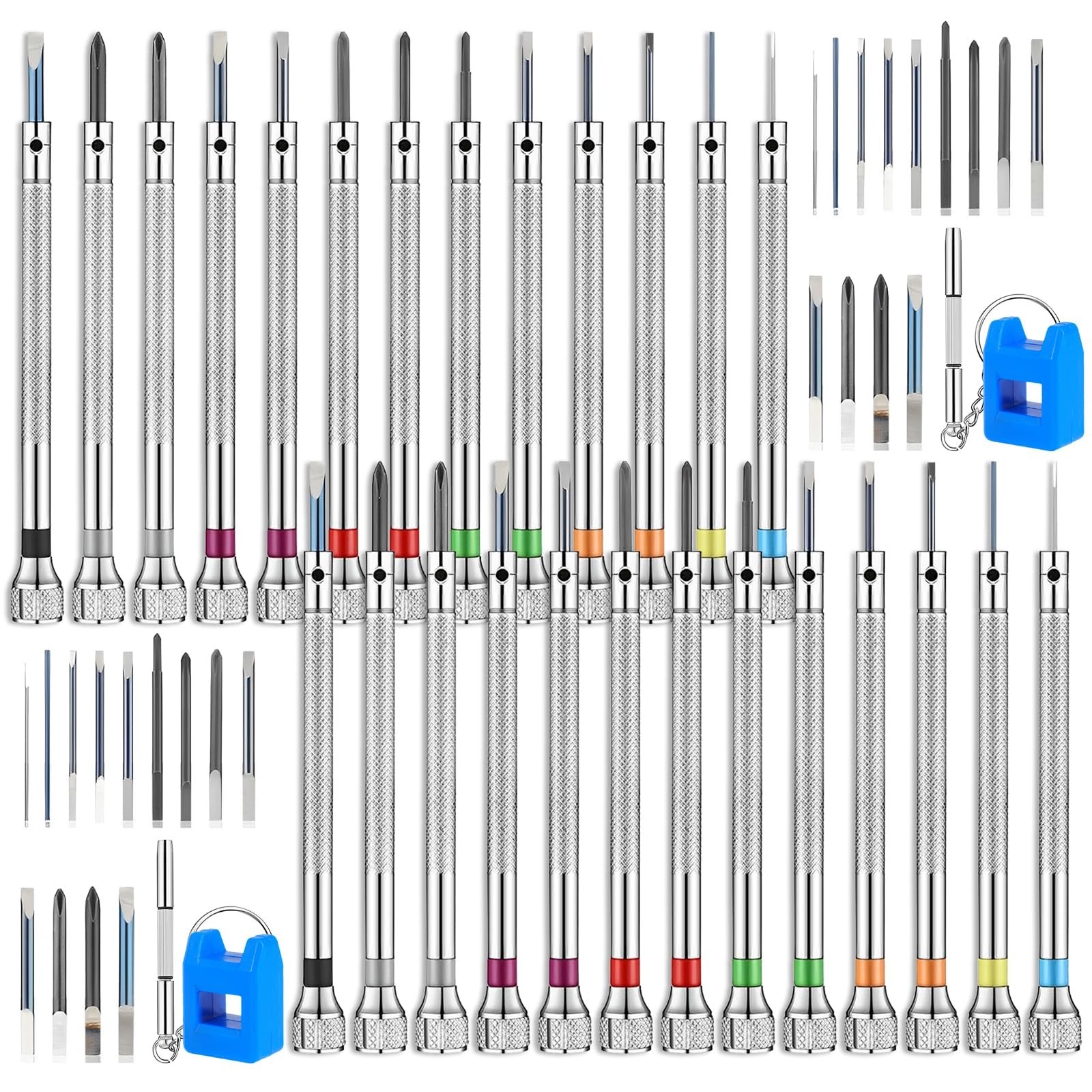 26 Pcs Precision Watch Screwdriver Set, 0.6-2.0mm Jewelers Screwdriver Kit wi…