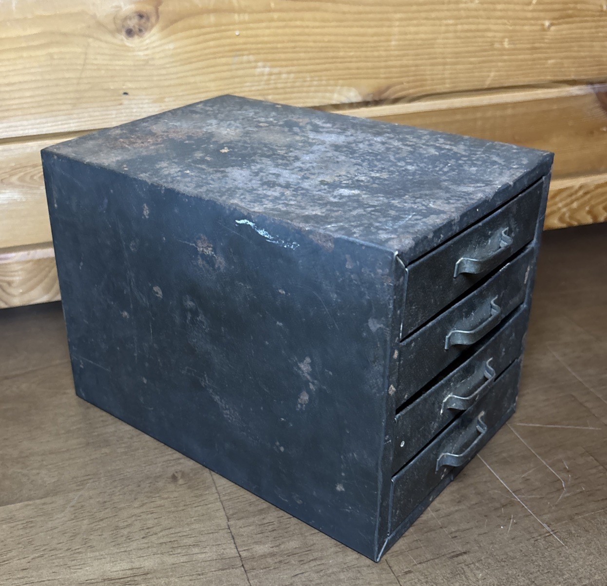 Vintage Four-Drawer Metal Toolbox/Bin for Small Parts