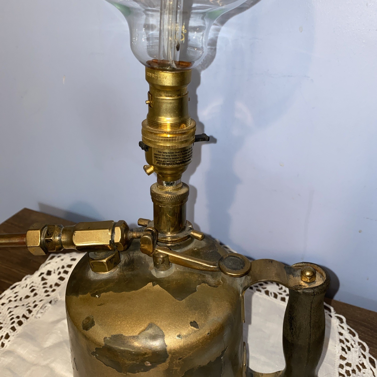. Vintage industrial style blowtorch blow lamp light Table Lamp.
