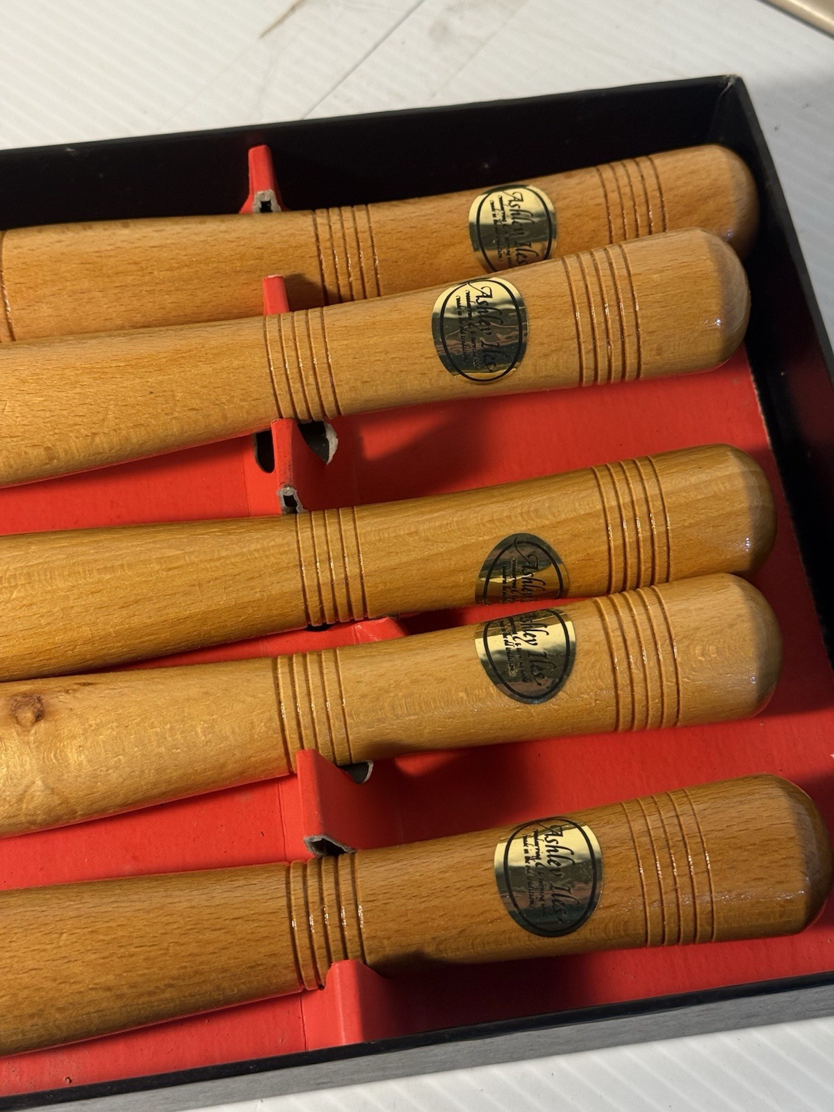 Ashley Isles Carving Tool Set -Hardwood Handled Lot Of 5.