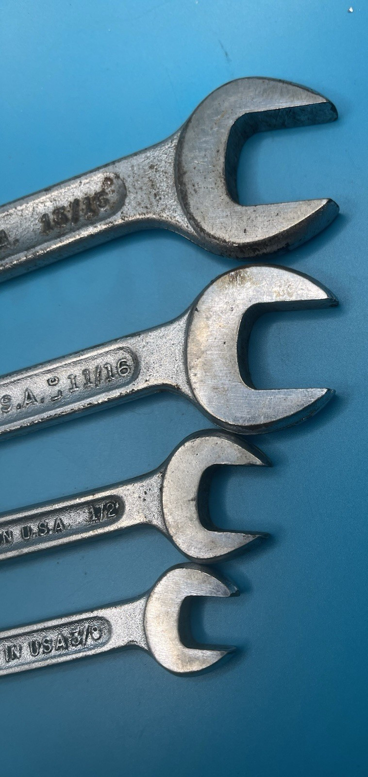 4- Vintage Dunlap Open End Wrench Set 3/8th” To 7/8th” See Descrption for Sizes