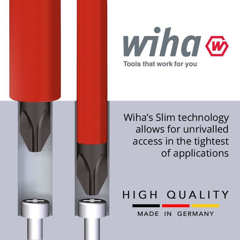 Wiha 36542 Screwdriver Torx SlimFix T40 Head 1000v VDE Electrician SoftFinish