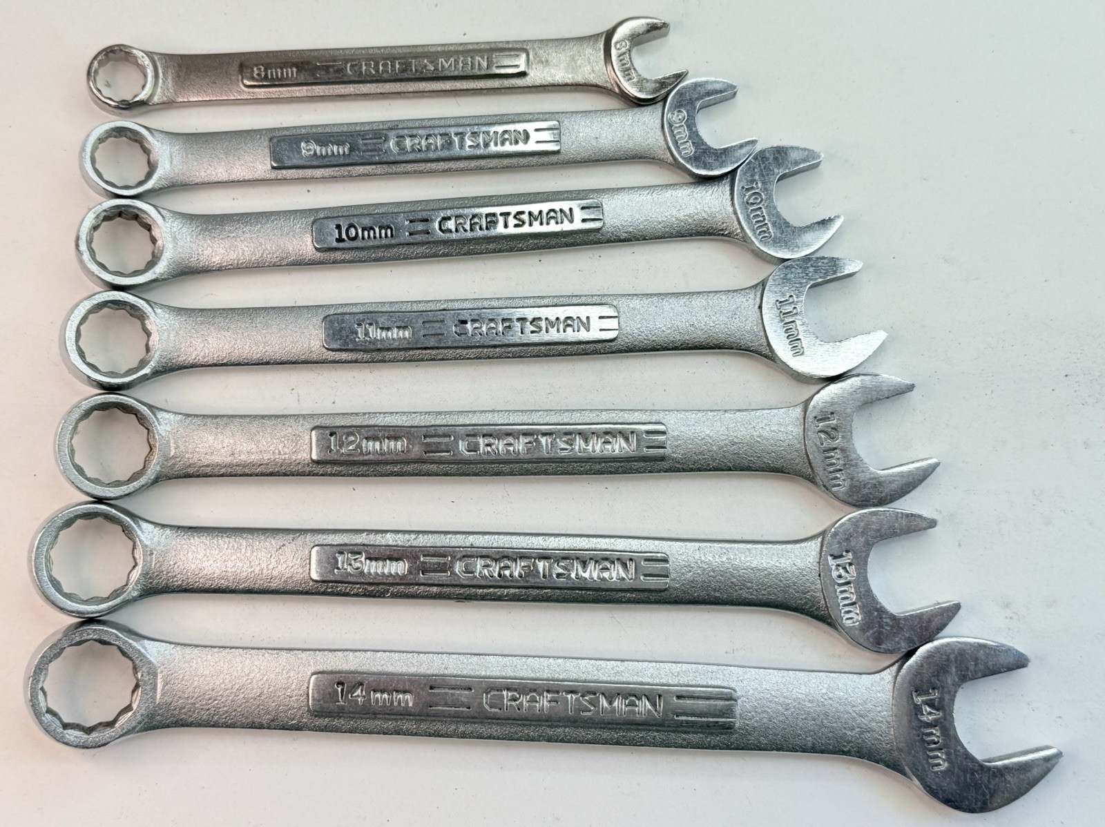 Vintage Craftsman USA 7 Piece Metric 12 point Wrench Set 8-14mm