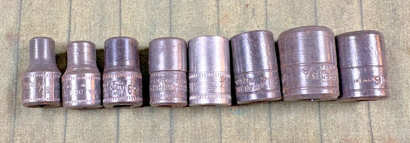 Vintage Walden U.S.A. (10) Pc. 1/4″ Drive Socket Set – Breaker Bar & Case