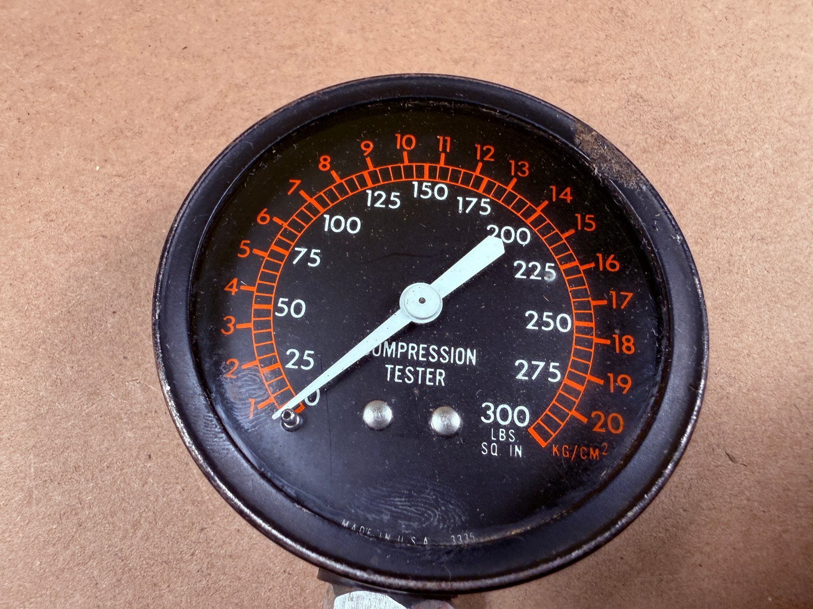 Vintage Hawk Automotive Compression Tester 300 Lbs Sq In No 3335 Made in USA
