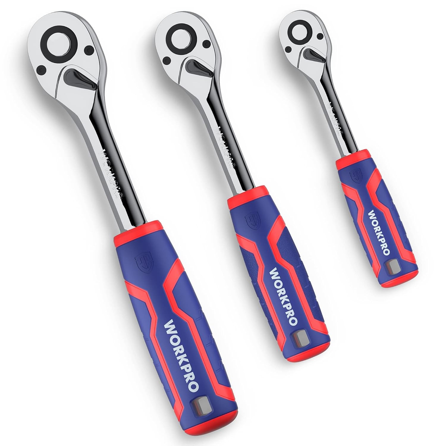 Workpro 3-Piece Ratchet Set 1/4″ 3/8″ 1/2″ Drive Ratchet Wrench Quick Release