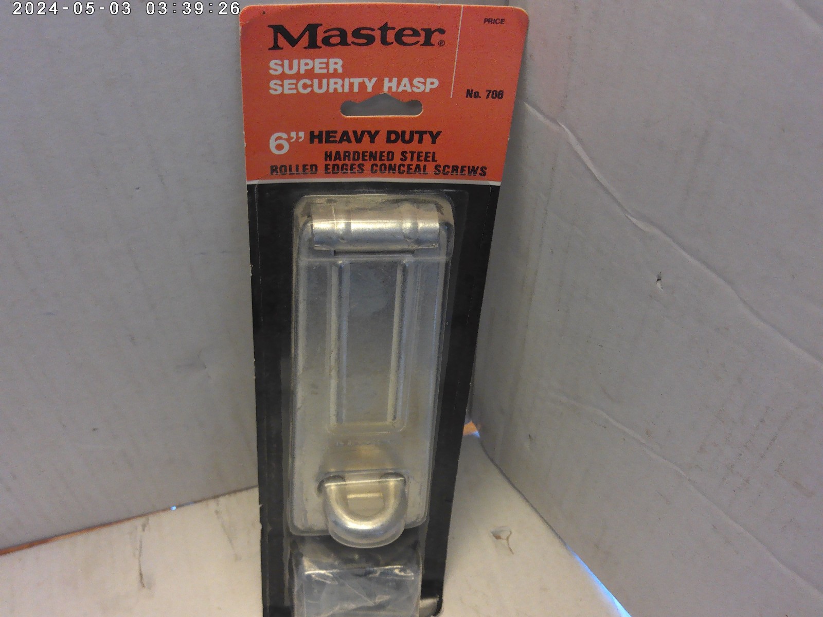 1980s vintage 6″ heavy duty security hasp (Master lock USA) NEW old stock