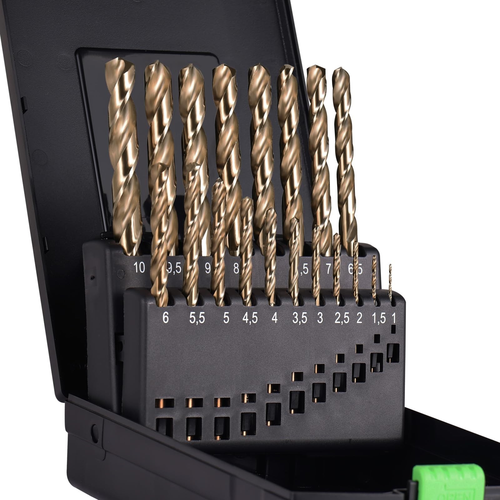 M35 Cobalt 5% Metric Drill Bit Set, 19Pcs 1mm-10mm Twist Drill Bits for Metal…