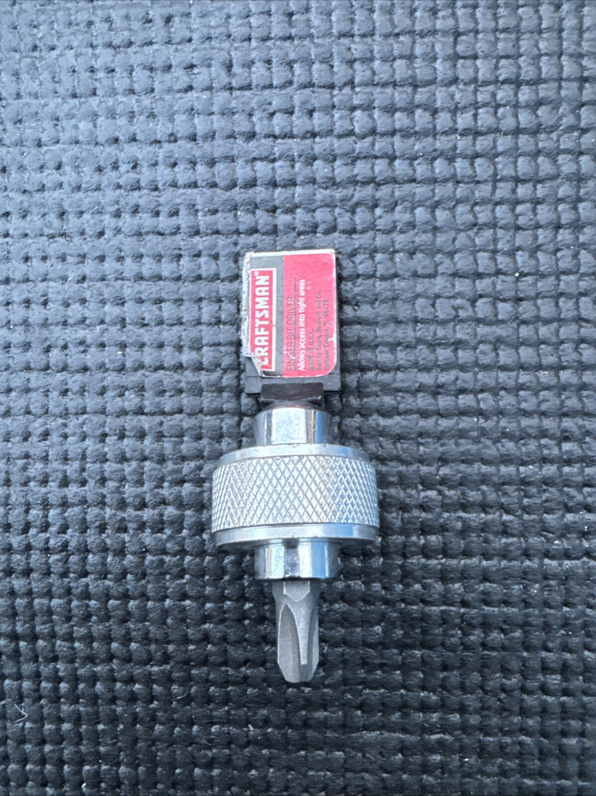 Sears Craftsman USA MADE Nos Thumb Finger Bit Driver 1/4” SILVER 41380 Spinner