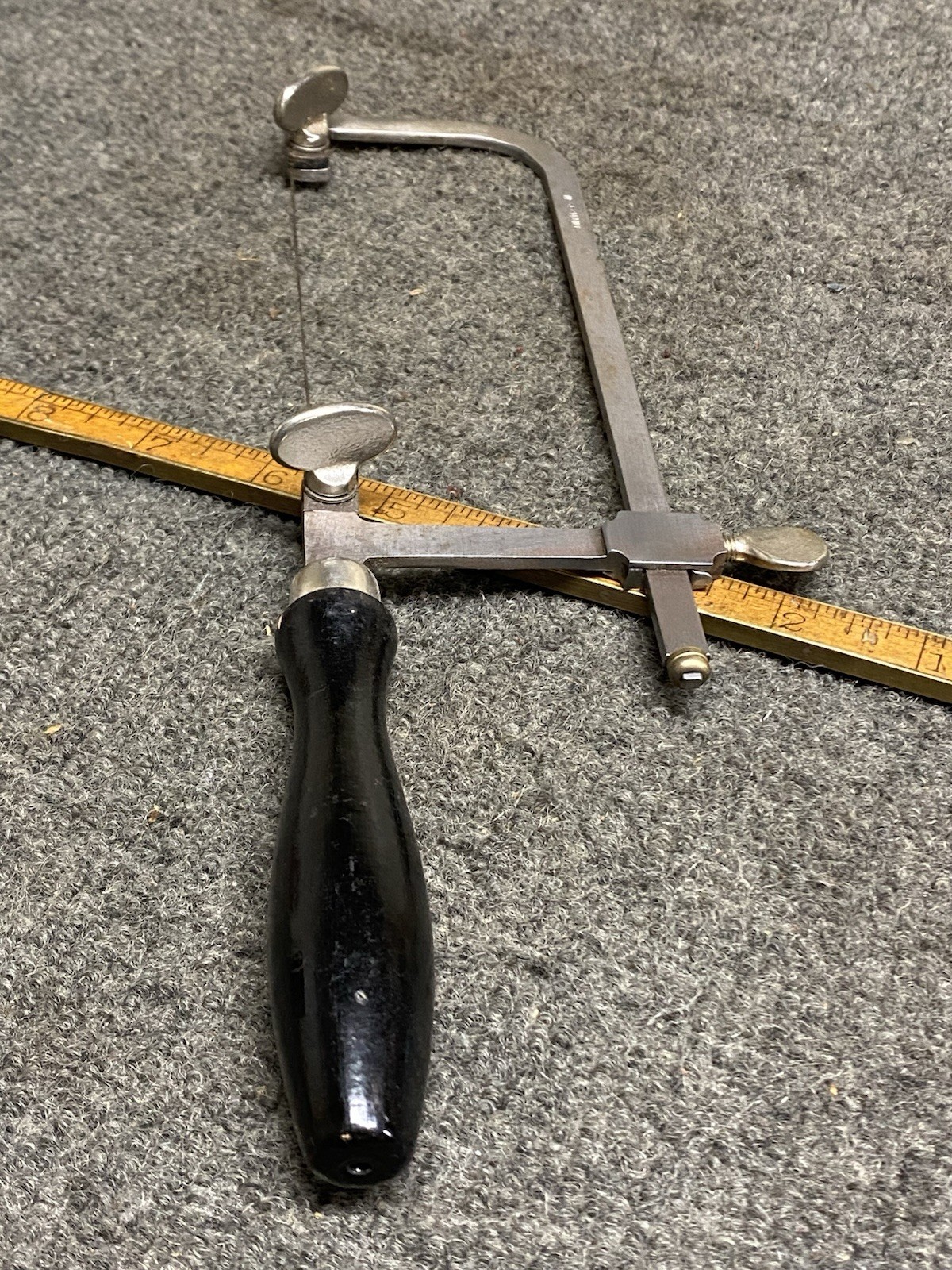 Vintage Jewelers Adjustable Frame Saw West Germany 7” X 2-1/4” Wooden Handle