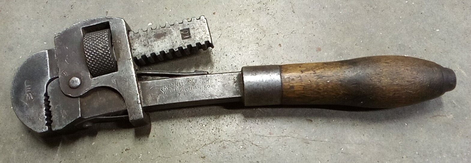 vintage 10″ Stillson pipe wrench Walworth Mfg. Co, Boston, MA