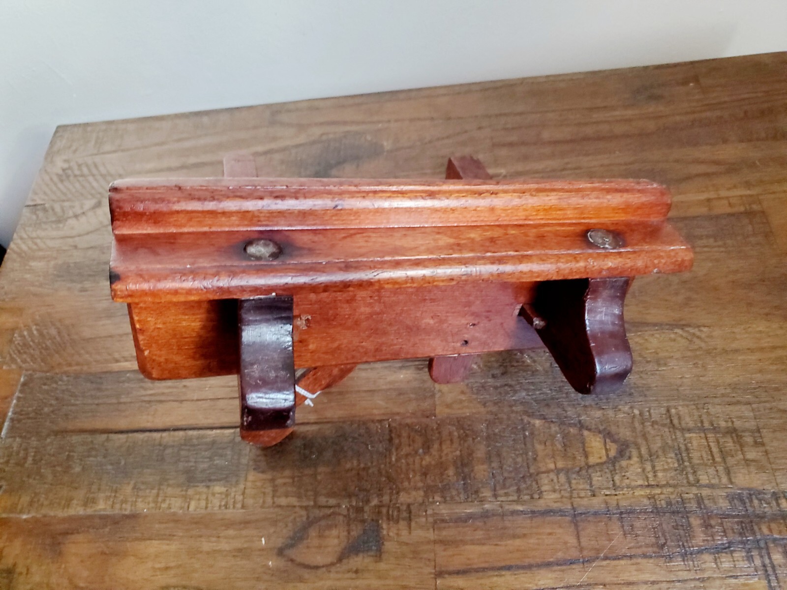Very Rare 18th Century Early American Tongue Arm Plane Hammered Rose Head Nails