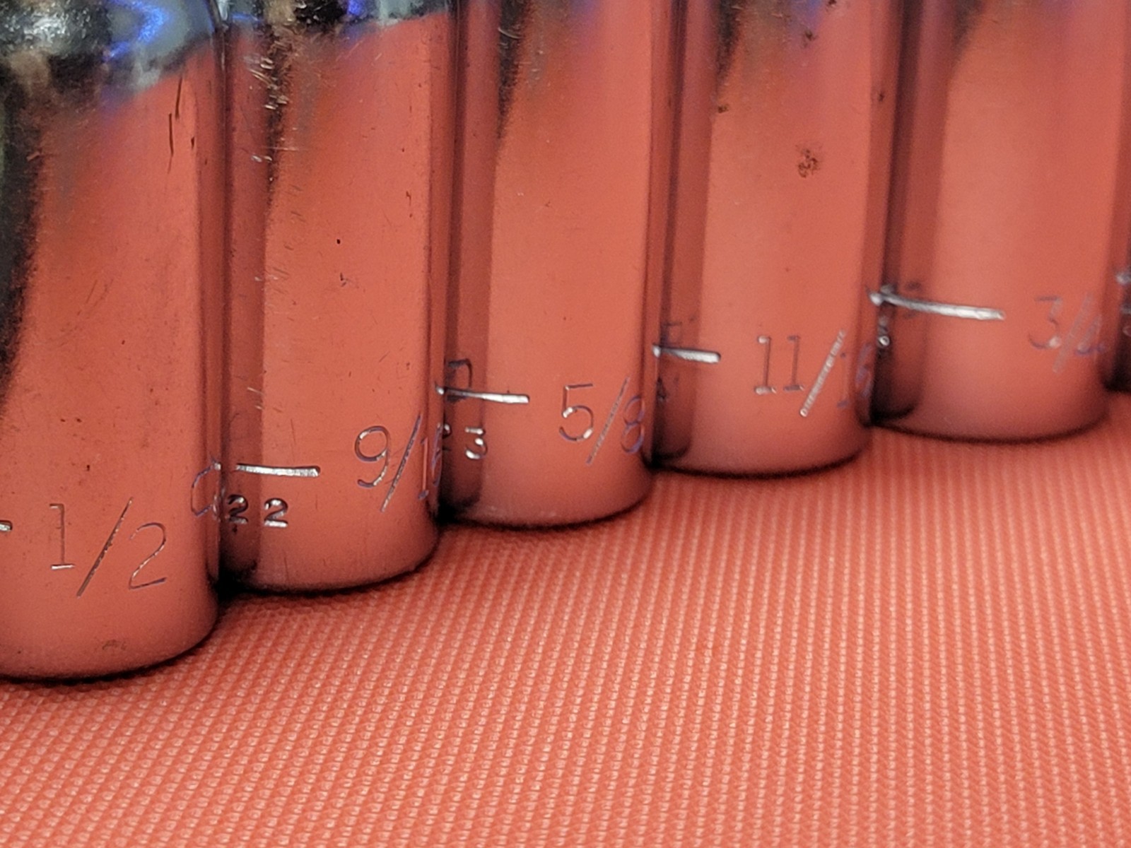 11 pc Vtg Craftsman -V- Series 12 point ,Deep Well Socket 1/2 -1-1/8″