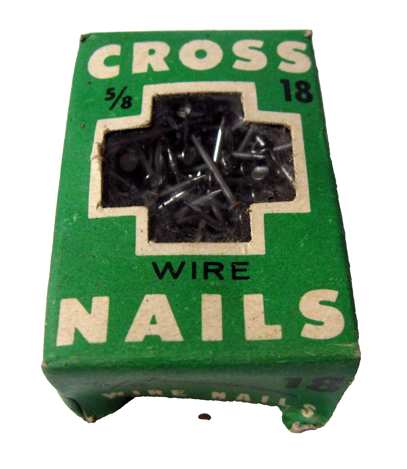 10 Pack Vintage Box of Cross Wire Nails 1960s 5/8 No. 18 W/ Boxes Display