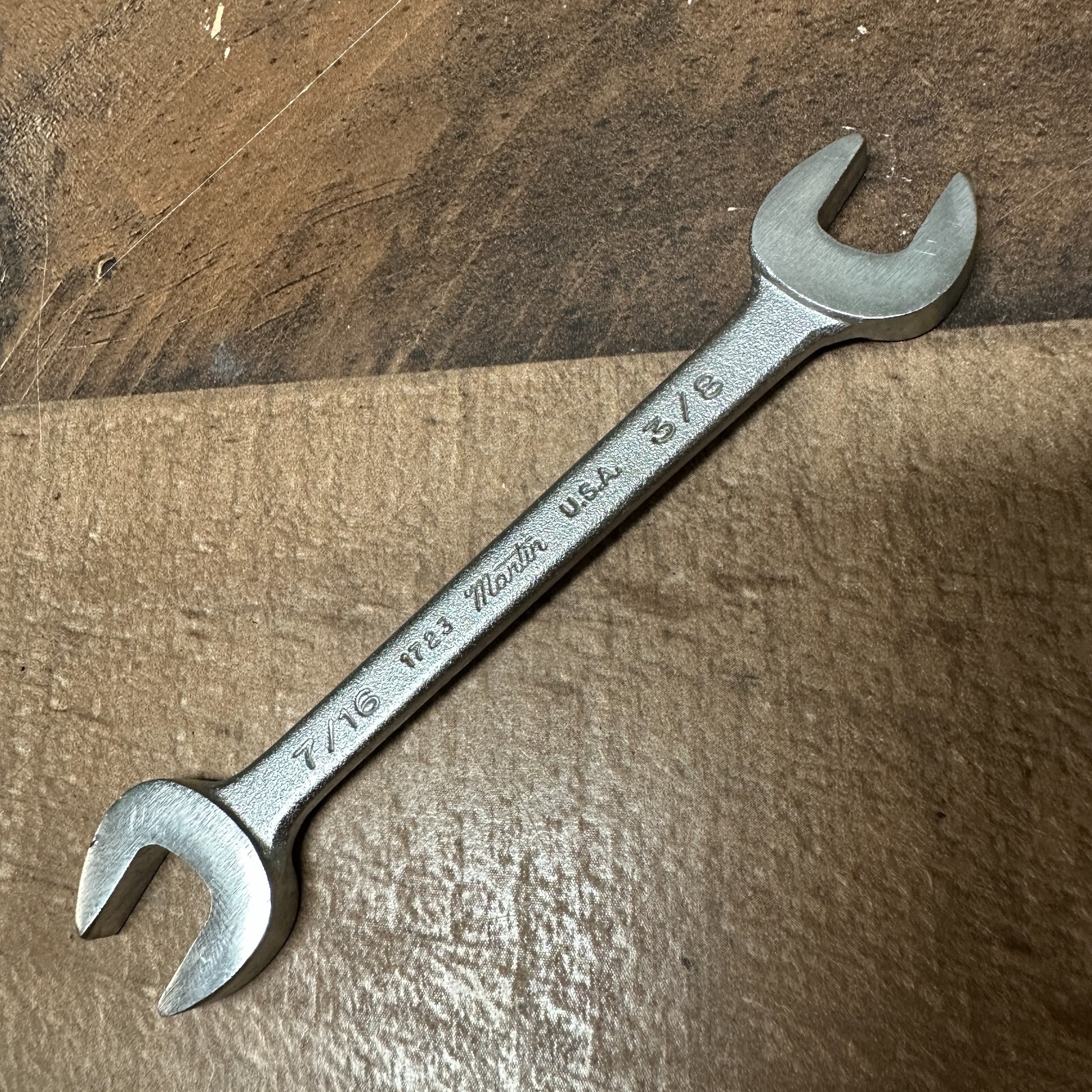 VINTAGE MARTIN #1723 A OPEN END WRENCH 1/2″ & 3/8” MADE IN USA