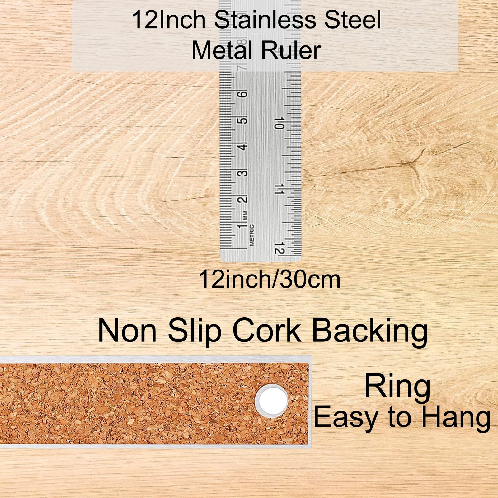 Stainless Steel Metal Ruler:[1 Pieces 12 Inch] Stainless Steel Metal Ruler wi…