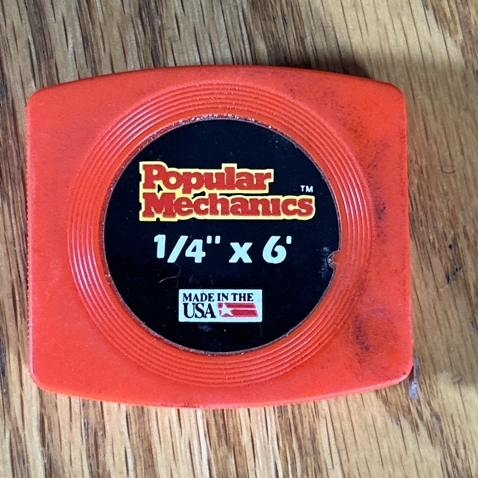 Vintage Popular Mechanics Tape Measure Advertising 1/4″x6′ USA Made Plastic Mini