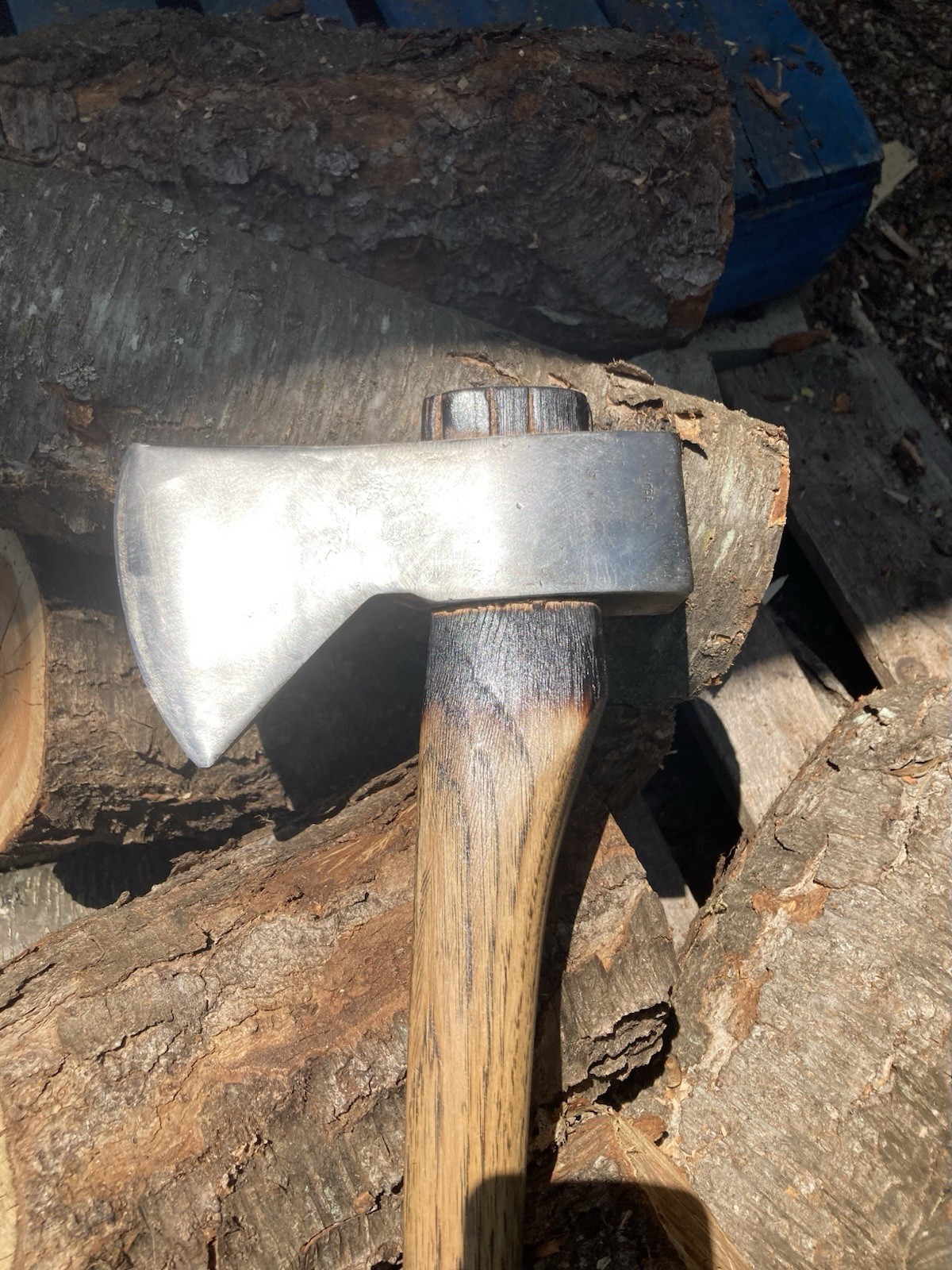 Wood slasher,ribbed that identifies as a norlund hudson bay . Fake norlund stamp