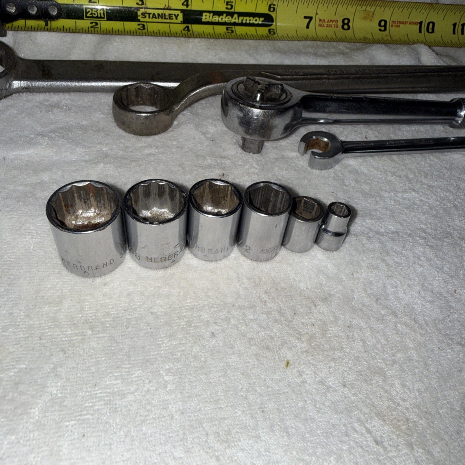 Herbrand Wrenches and Ratchet with Sockets. Made In USA (11) pieces