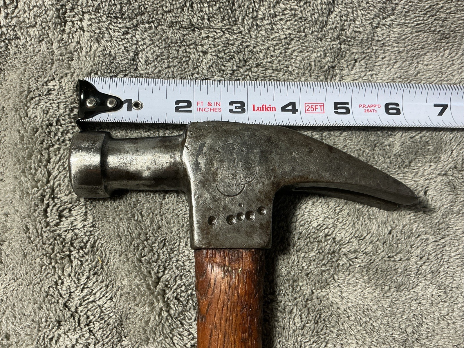 Vntg. Belknap Blue Grass Balanced Hammer – US Military Marked W/ Original Handle