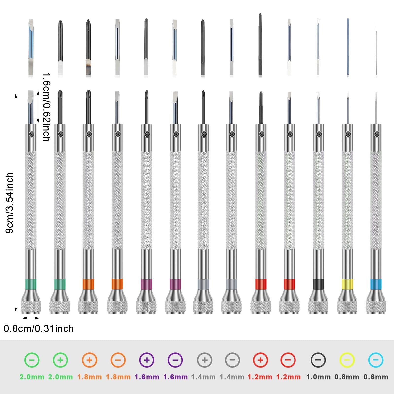 26 Pcs Precision Watch Screwdriver Set, 0.6-2.0mm Jewelers Screwdriver Kit wi…