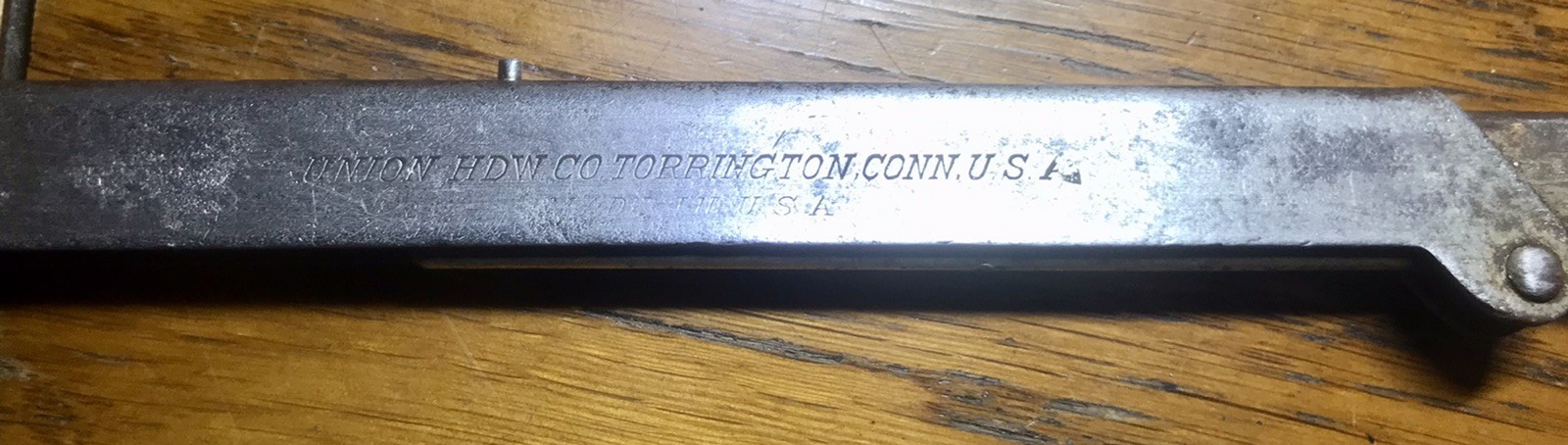 Vintage Hack Saw UNION HARDWARE Adjustable Length Antique USA Wood Handle Tool