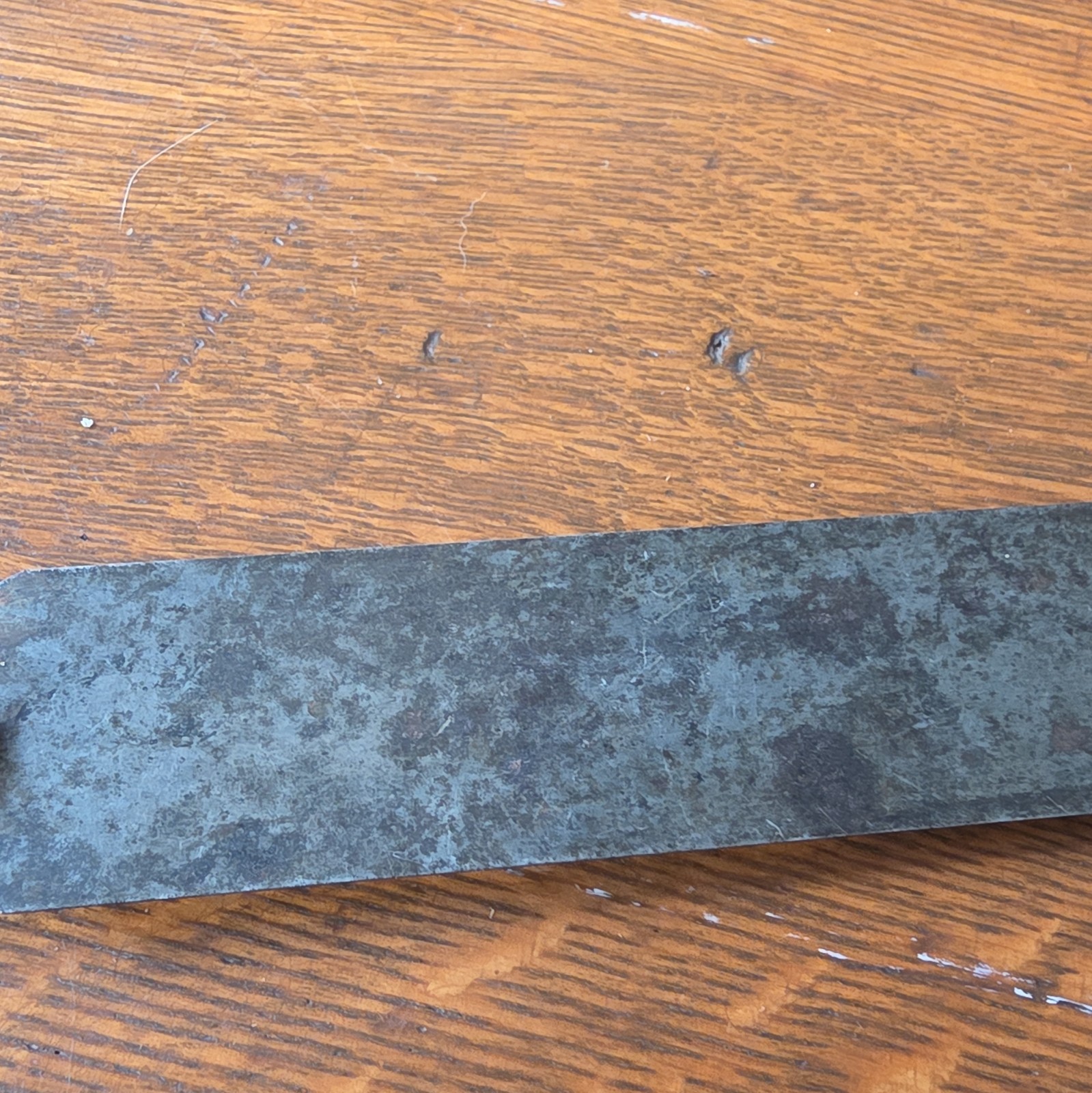 Vintage Metal Spatula Putty Knife Hand Tool with Green Wooden Handle