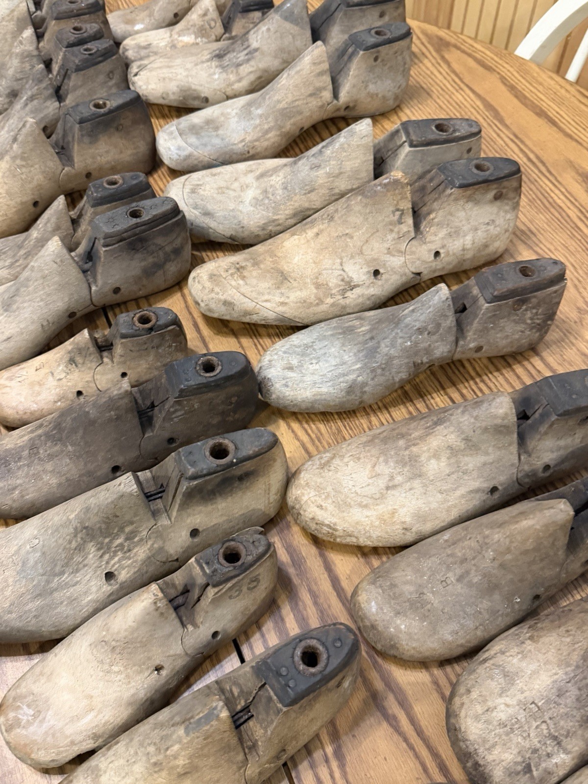 Vintage Lot 42 Shoe Lasts Cobbler Tools Wood Molds Children Kempton Stewart Ect