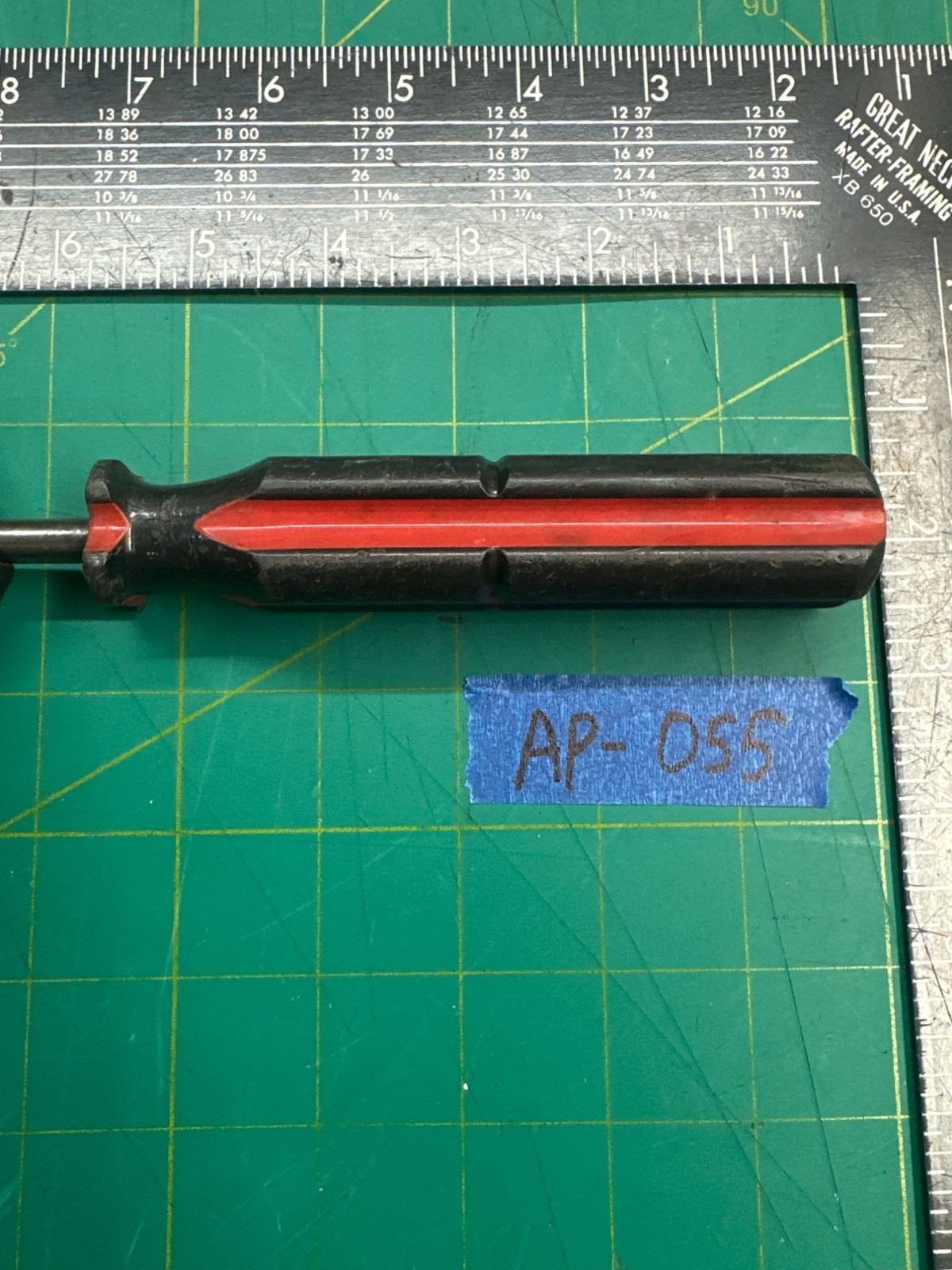Vintage 11″ Long Phillips Head Screwdriver Red and Black Plastic Handle Tool